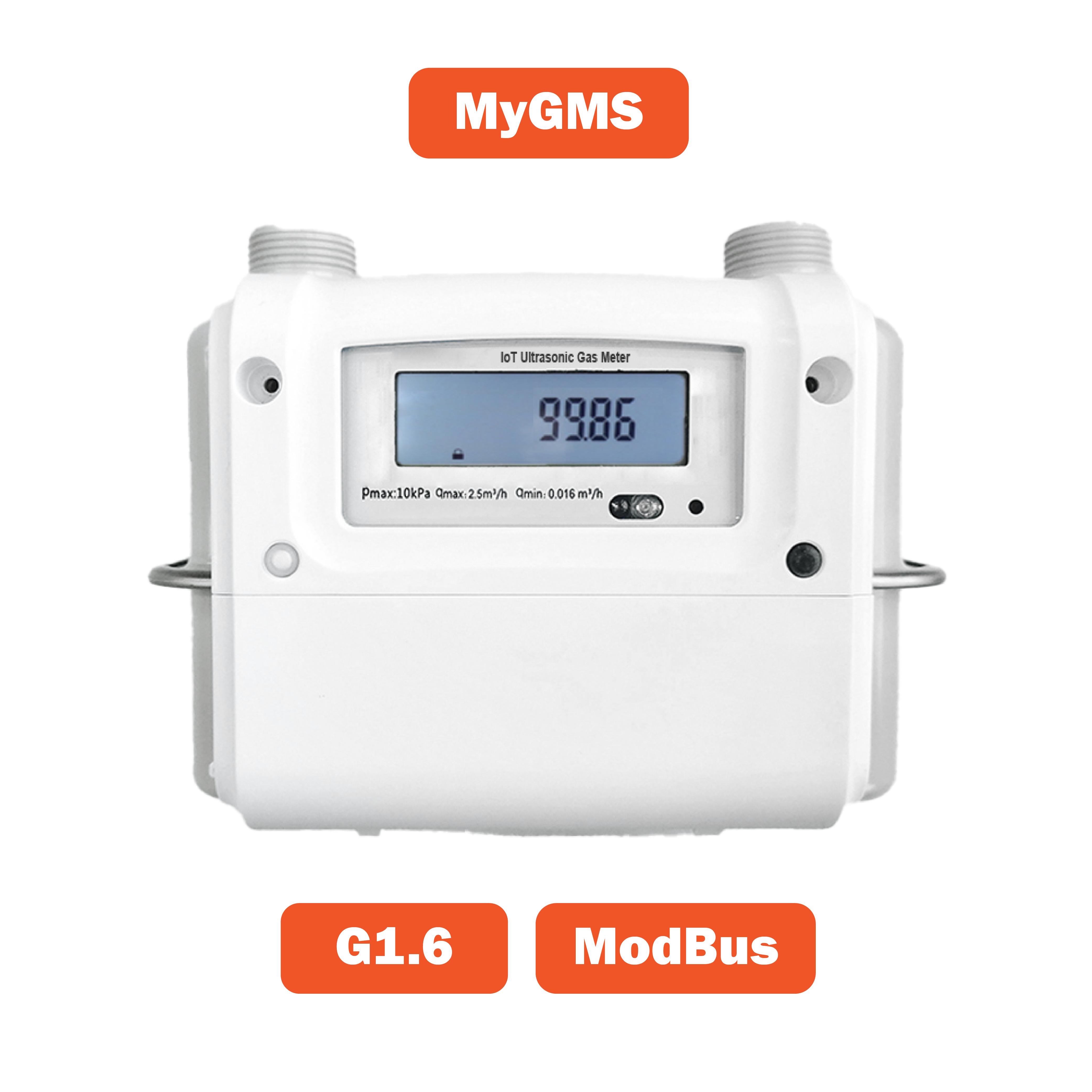 Gas meter a ultrasuoni MyGMS-G1.6 con valvola di blocco e interfaccia Modbus